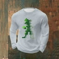 thumbnail image 5 of Handshe Men's Waffle T-Shirt, Long Sleeve Round Neck Loose Fit with Stretch and St.Patrick's Day Print, Fitness Homewear for Everyday Wear, 5 of 5