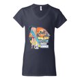 thumbnail image 2 of Wild Bobby Betty Boop Endless Summer Beach the Dog Betty Boop Women’s Standard V-Neck Tee, Navy, Small, 2 of 5
