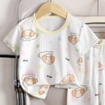 thumbnail image 5 of felwors Two Piece Short Sleeve Toddler Pajamas PJ Sets for Boys and Girls - Adorable Pattern Summer Pajamas Shorts to Keep Cool While Sleeping, Size 12 Months to 5T (2-3 Years,Light Yellow), 5 of 6