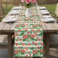 thumbnail image 4 of Watermelon Table Runner 70 Inches, Watercolor Fruits Green Palm Leaves Striped Bed Runner Dresser Scarves Tabletop for Indoor Outdoor Parties/Ceremony/Banquet, 13" x 70", 4 of 9