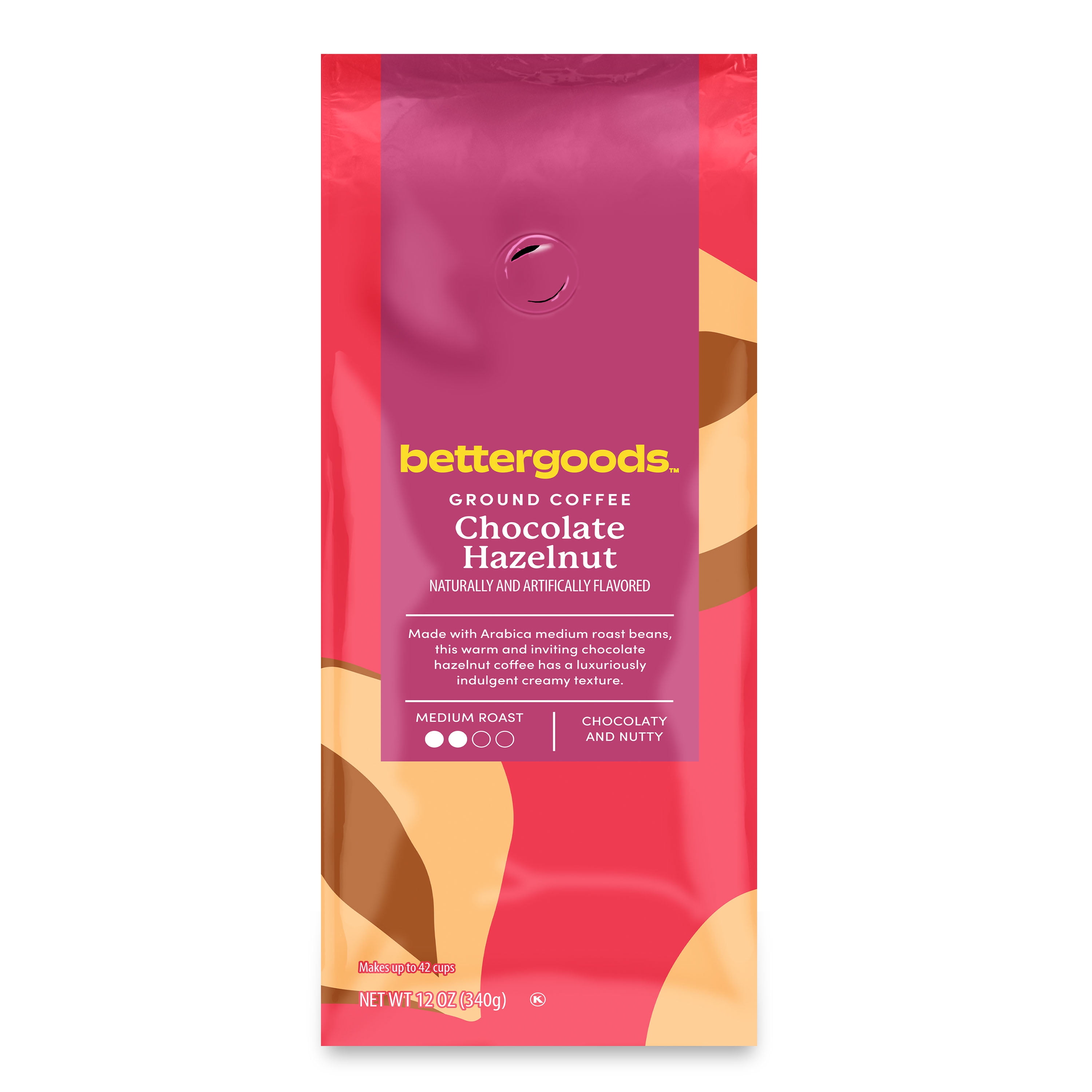 (6 pack) bettergoods Chocolate Hazelnut Flavored Ground Coffee, Medium Roast, 12 oz