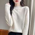 thumbnail image 4 of Suéter de lana merino 100 % con diamantes, novedad de 2024, moda femenina, otoño/invierno, cálido, con capucha, elegante, cuello medio alto, jersey de punto, 4 of 5