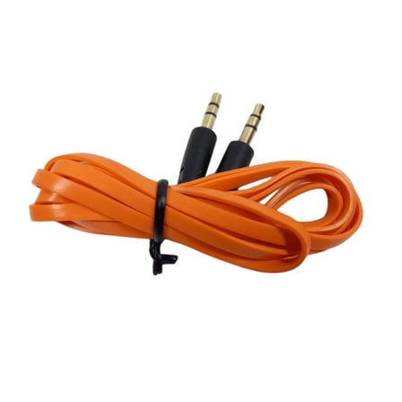 3.5mm Male to Male Stereo Flat Wire Audio Cable - Orange