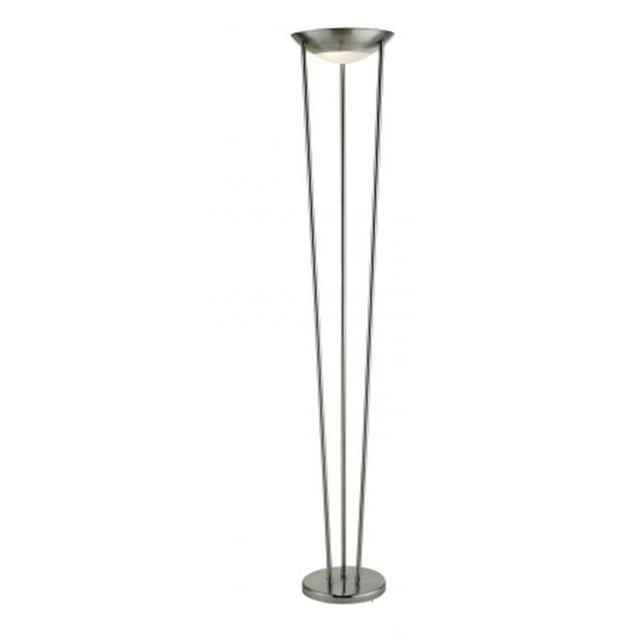 Adesso Home 5233-22 Lampadaire Transitionnel Deux Lumières de la Collection Odyssey en Pwt, Nckl, B/S, Finition Slvr., Acier