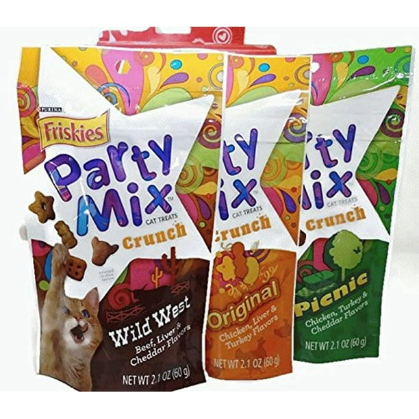 Friskies Cat Treat Party Mix Love Pack 2.1 oz (Original Crunch (Chicken