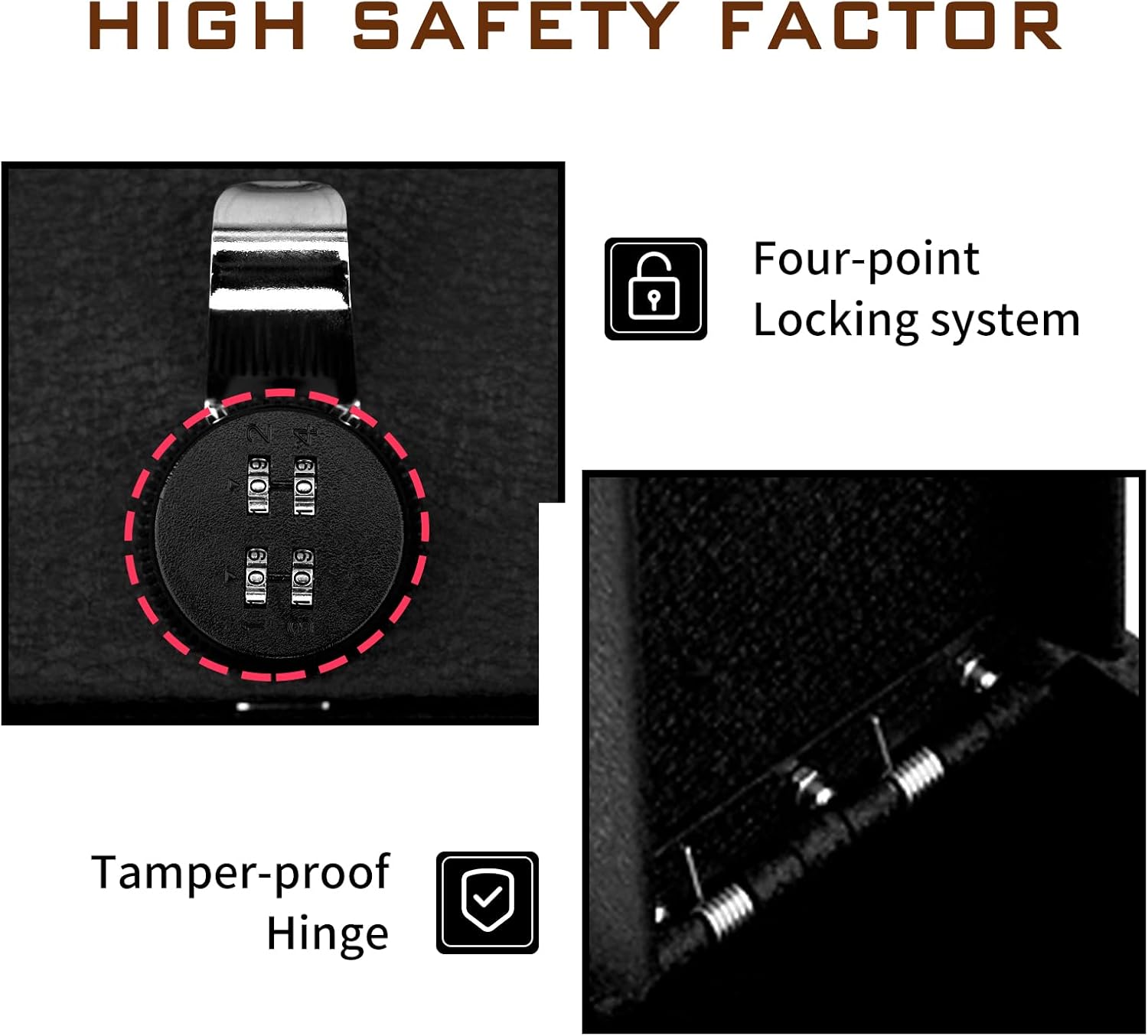 Center Console Safe Gun Safe Box Compatible with 2019-2022 Toyota RAV4, with 4-Digit Combo Lock, Center Console Organizer