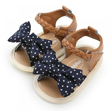 

Infant Baby Girls Summer Sandals Soft Sole Bowknots Flats Toddler First Walkers Crib Shoes 0-18 Months