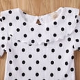 thumbnail image 4 of BemeyourBBs Toddler Baby Girls Summer Clothes Vintage Infant Baby Girls Summer 2 Piece Outfit Polka Dot Collar Short Sleeve T-Shirt and Ruffle Suspender Skirt Set, 4 of 6