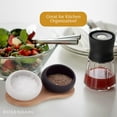 thumbnail image 5 of Rosendahl Salt and Pepper Cellar Set - Elegant White & Black Porcelain with European Oak Holder, Scandinavian Design, Compact and Functional for Contemporary Dining Tables, 5 of 7