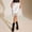 White, variant on Women Lace Trim Satin Long Skirt Asymmetrical Silk Lace Skirt Elegant Elastic Waist Flowy A Line Midi Underskirt Black XL(XL)
