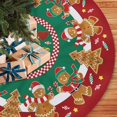 thumbnail image 5 of Merry Christmas Tree Skirt Mini Lace-up Gingerbread Man Candy Artificial Xmas Small Tree Skirt, Red Green Home Decoration Party (dvd,36inch), 5 of 6