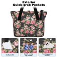 thumbnail image 2 of Tote Bag for Women - Pioneer Flower Shoulder Bag - Large Utility Work Duffle Bag with Zipper Handbag for Travel, Work, Sprots, 2 of 5