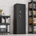 thumbnail image 3 of Sapital gun safe, biometric rifle and shotgun safe, heavy-duty assembled gun cabinet with adjustable storage compartments, suitable for bedrooms, living rooms, and wardrobes (black)., 3 of 6