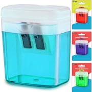 Enday Dual Manual Pencil Sharpener for Colored Pencils, Large Pencil, Blue 1 Pack