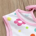 thumbnail image 3 of Fesfesfes Toddler Girls Vest Cute Baby Flower Printed Kids Dress Children Dot Striped Tees Dress T-Shirt Vest Under $10, 3 of 7
