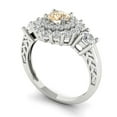 thumbnail image 2 of Halo Engagement Ring for Women - 1.4ct Natural Morganite in 14K White Gold Promise Ring, 2 of 6