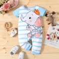 thumbnail image 1 of PatPat Cartoon Elephant Short-sleeve Jumpsuit for Baby Girl/Boy, 1 of 5