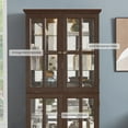 thumbnail image 6 of CKEASEAN 69"H Lighted Curio Display Cabinet, Glass Display Cabinet with 4 Glass Doors and Adjustable Shelves for Collectibles, Light Bulb Included, Vintage Showcase for Home Office Display, 6 of 9
