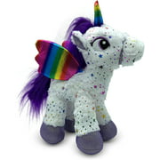 HHHC Bright & Shiny 13'' Big HHHC Sparkle Standing Unicorn Toy, Soft Rainbow Pegasus Alicorn Stuffed Animal with Wings for Kids (White)