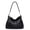 black, variant on Genuine Cowhide Leather Women Hobo Bag, Soft Shoulder Tote, Pebbled Texture, Large Capacity, Black