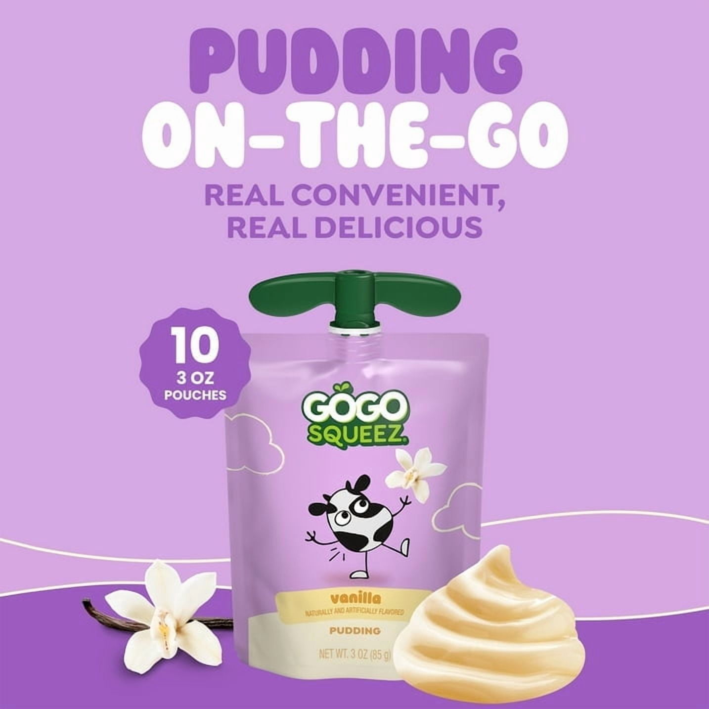 (Pack Of 12) Gogo Squeez Pudding Vanilla 12 Oz