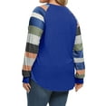 thumbnail image 4 of Xuanfei Women Stripe Crew Neck Raglan Long Sleeve Pocket Top, 4 of 7