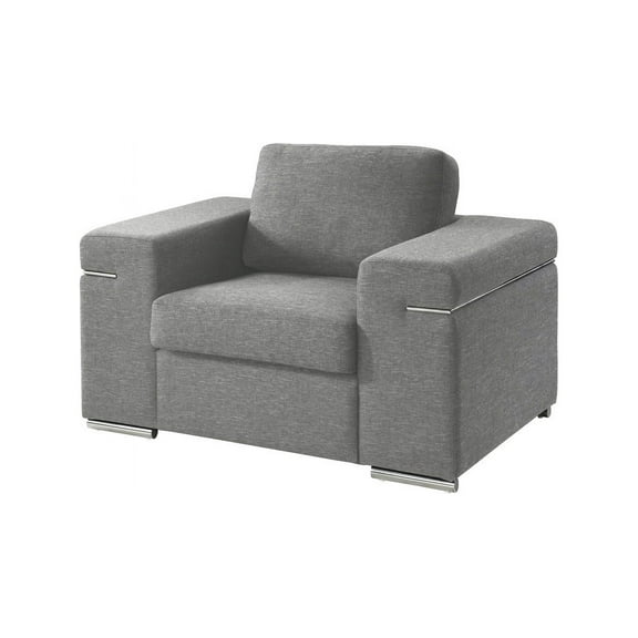 Gianna Light Gray Woven Fabric Arm Chair