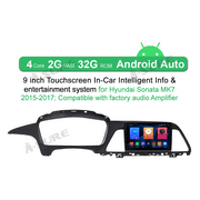 Apple CarPlay 2+32GB Android 13 Car Radio Stereo for Hyundai Sonata 2015-2017 GPS Navi Bluetooth WiFi DSP