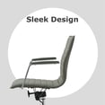 thumbnail image 5 of 2xhome Set of 2 Mid Century Office Swivel Task Chair With Arms Wheels Modern Black Desk Chair Ergonomic Mid back PU Leather Arm Rest Adjustable Height, 5 of 15