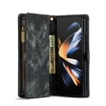 thumbnail image 4 of Case for Samsung Galaxy W23 Flip Strong Magnetic Detachable Card Holder Tpu Pc Handmade Leather Zipper Wallet Cover Trifold with, 4 of 5