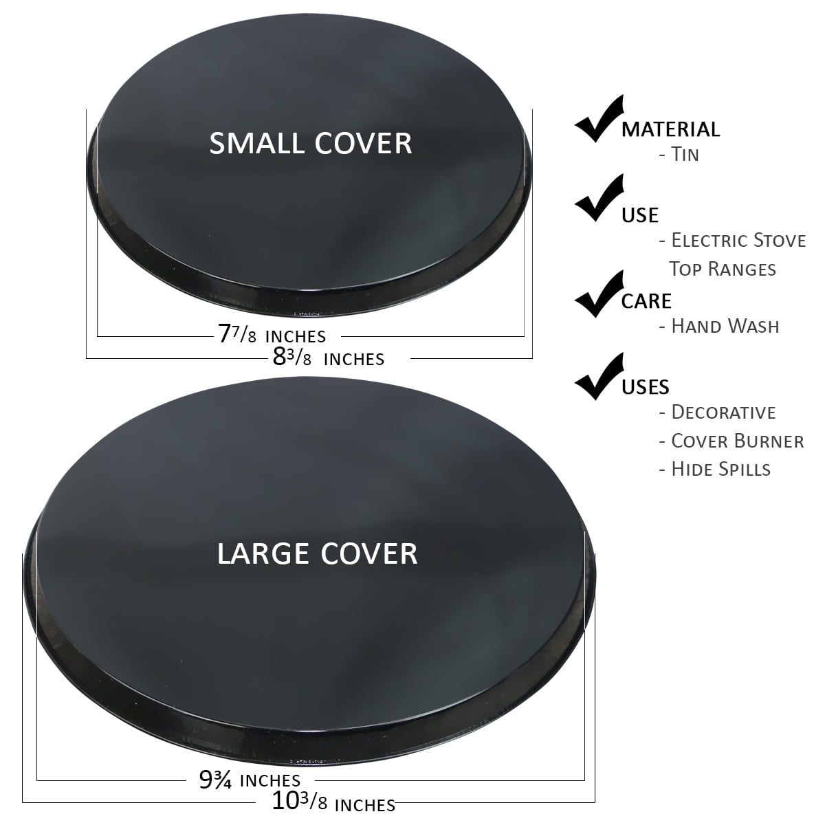 (4 pack) Round Electric Stovetop Burner Cover Set of 4, Rooster Morning
