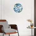 thumbnail image 2 of 12 Inch Wall Clock Battery Operated Silent Clock Decorative for Office, Kitchen, Outdoor, Living Room，Green Leaves and Floral Flowers Elegant, 2 of 4