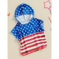 thumbnail image 2 of Toddler Baby Girl Hooded Beach Towels Infant American Flag Swimsuit Cover up Summer Beach Bath Poncho Towel Cloak 4th of July Outfits, 2 of 7