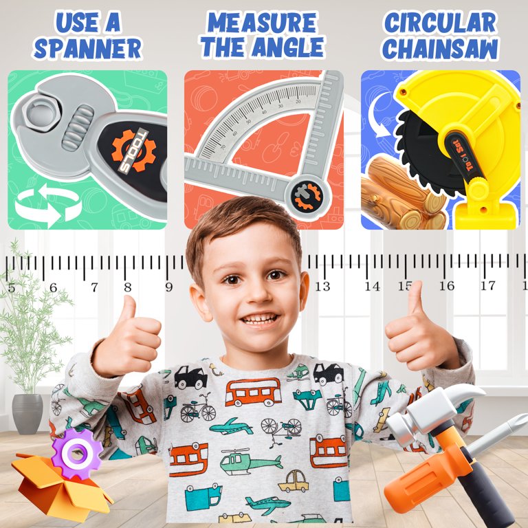 YCFUN Kids Tool Set Kids Bench Tool Backpack Pretend Play