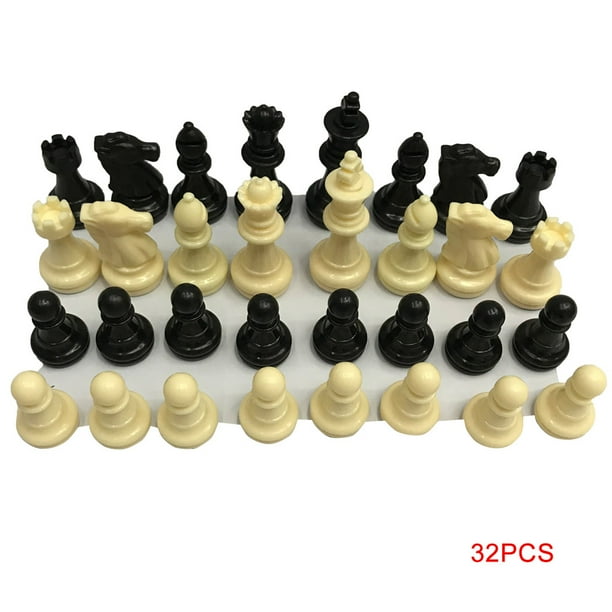 Ajedrez 6,4 cm King Chessmen Adultos Niños Figuras de ajedrez de plástico Juego de torneo de juguete 32 piezas Methold FN0081-00B