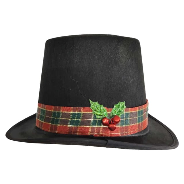Christmas Party Hat Festive Top Hat Holiday Game Character Accessory Non Woven Fabric Red Bird Design for Events