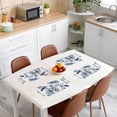 thumbnail image 3 of Pack of 4 Retro Sea Turtle Indoor Outdoor Kitchen Dinner Party Decor Table Mats Coral Reptile Tortoise Square Table Place Mats Set,Nautical Beach Blue Table Place Mats 18"x12", 3 of 4