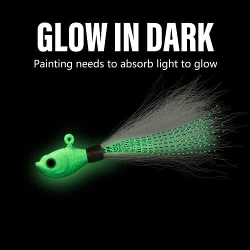 3 Pack Bucktail Jig Lure Hair Jig Saltwater Freshwater Lures Surf Fishing Bass Flounder Striper Bluefish Halibut Redfish
