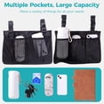 thumbnail image 2 of Wheelchair Side Bag,Wheelchair Pouch Side Pocket,Armrest Storage Accessories Attachments Hand Free Bags for Wheelchair, Walkers Suit for Adults Seniors(black）, 2 of 7