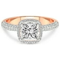 thumbnail image 3 of 1 Carat IGI Certified Princess Shape Lab Grown Diamond Engagement Ring | 14K Rose Gold |Kathrine Halo Diamond Ring | FG-VS1-VS2 Quality Friendly Diamonds, 3 of 4