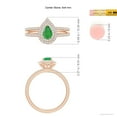 thumbnail image 4 of ANGARA Natural Split Shank Pear Emerald and Diamond Double Halo Ring in 14K Rose Gold for Women (Size-6x4mm) | May Birthstone, Birthday, Anniversary, Jewelry Gift for Women | Natural Emerald Ring, 4 of 8