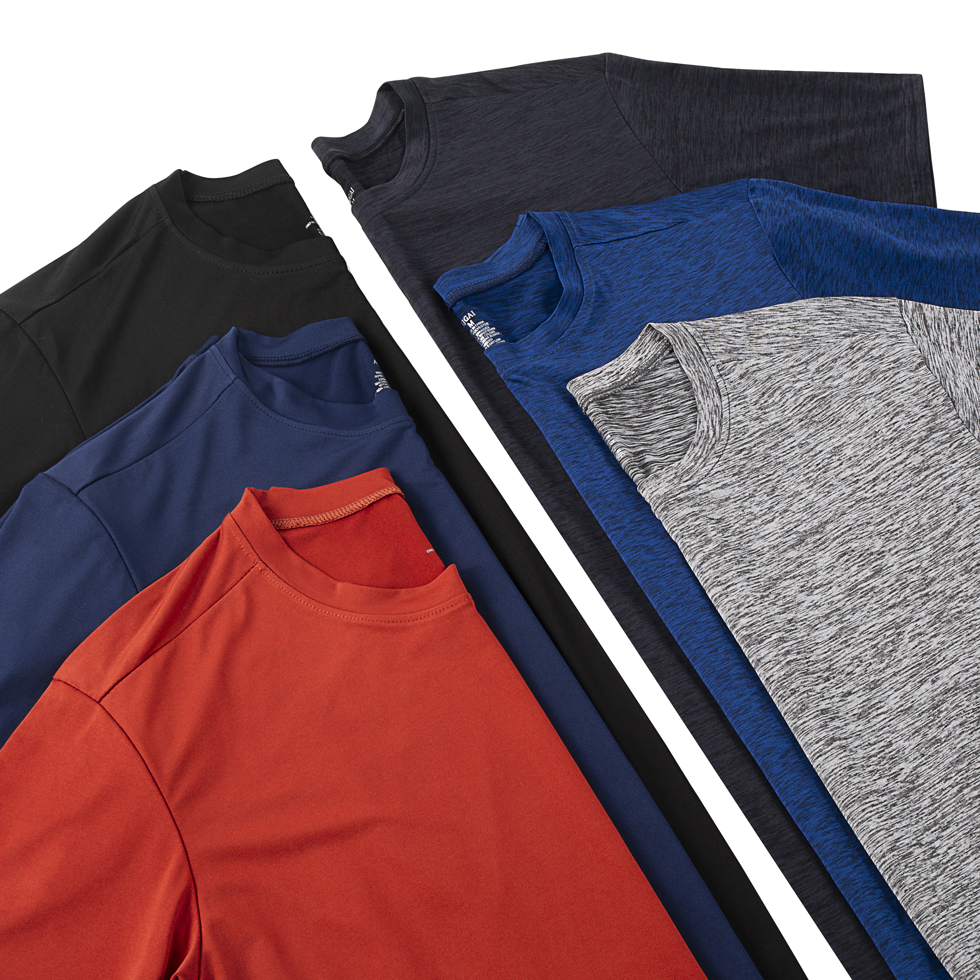 Paquete de 2 camisetas deportivas para hombre, de secado rápido, cuello redondo, manga corta, tallas M-2XL 6