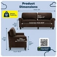 thumbnail image 2 of Serta Copenhagen 73" Rolled Arm Sofa with Removable Covers Brown, 2 of 16
