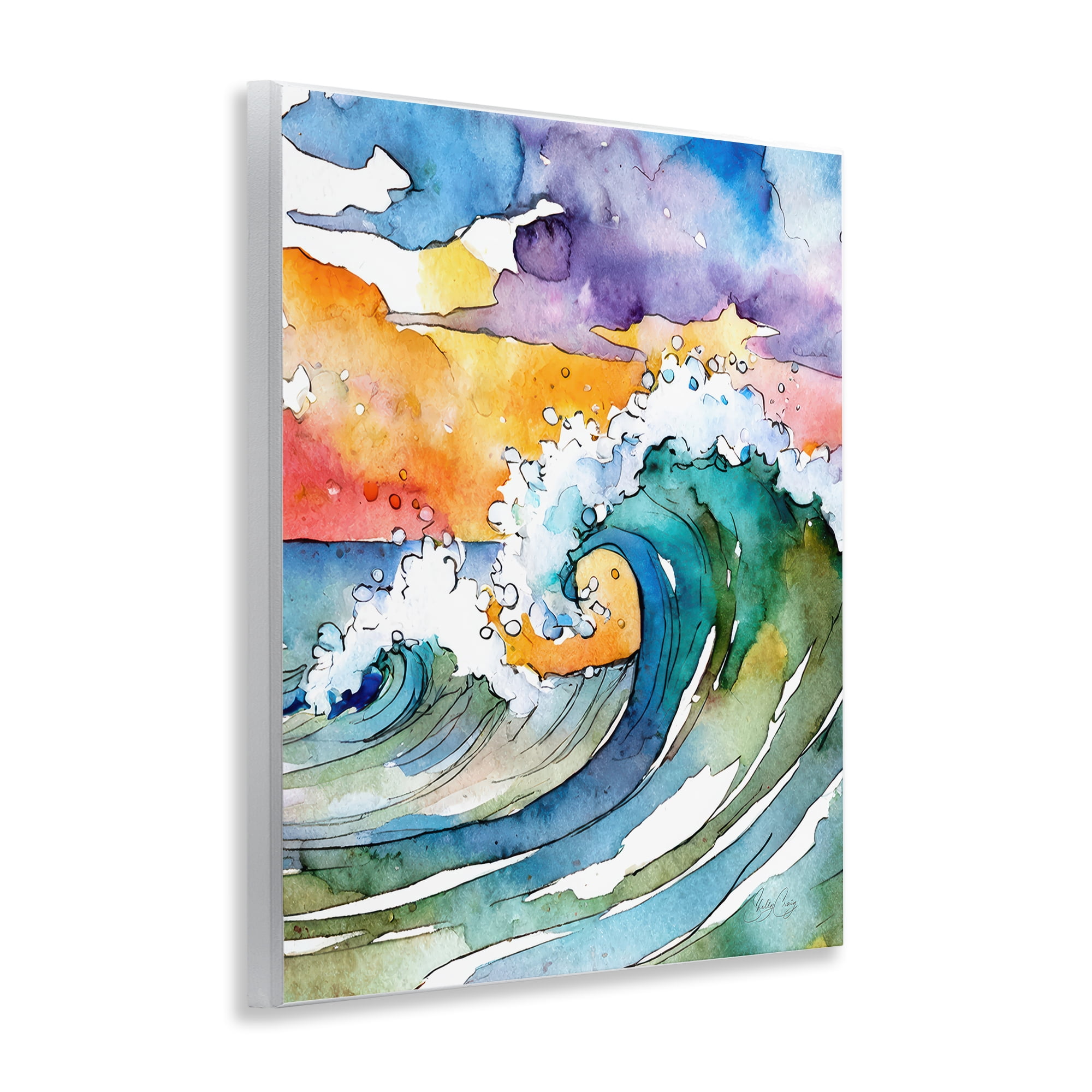 Stupell Industries Vibrant Sunrise Surf Wall Plaque Art, design by Shelly Craig