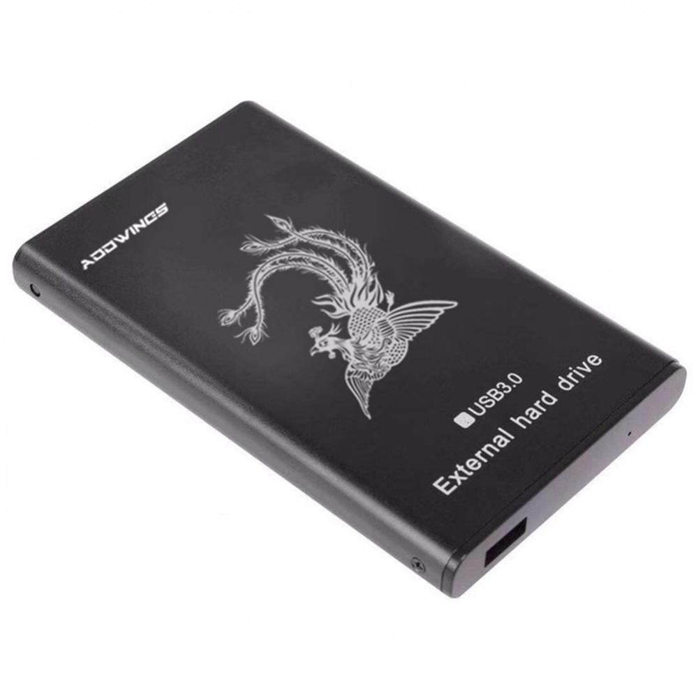 2TB Black Rugged Portable External Hard Drive, Waterproof USB 3.0 for