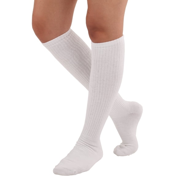Made in USA - Compression Socks for Men and Women 8-15mmHg - White, Extra Small