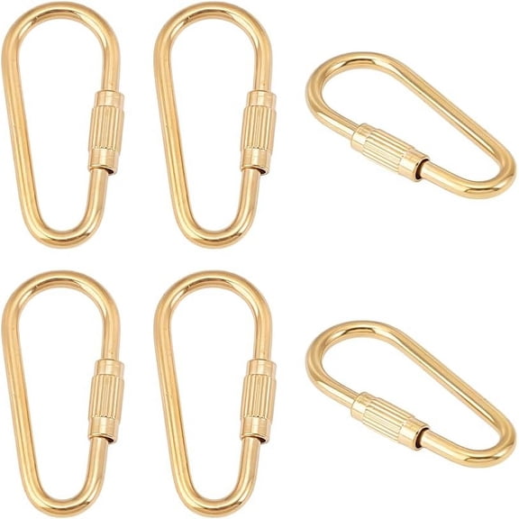 6Pcs Keychain Holder Gold Screw Lock Clip Metal Key Ring forWomen Men Keychain Hook Holder Durable Simple Carabiner Keychain Clip