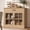 Natural Oak, variant on Afuhokles Small Coffee Bar Cabinet, 31.5" Sideboard Buffet with Glass Doors and Drawer, Rustic White