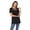 Black, variant on White Mark Women's Plus Size Crisscross Neck Short Sleeve Top
