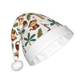 thumbnail image 2 of Haiem Monkeys Swinging from Palms Pattern Santa Hat Confortable Velvet Christmas Hat for Christmas Party Favors Fit for Adults Men Women, 2 of 6